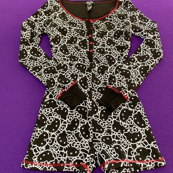 Dolls Kill Pants - HELLO KiTTY PAJAMA ROMPER